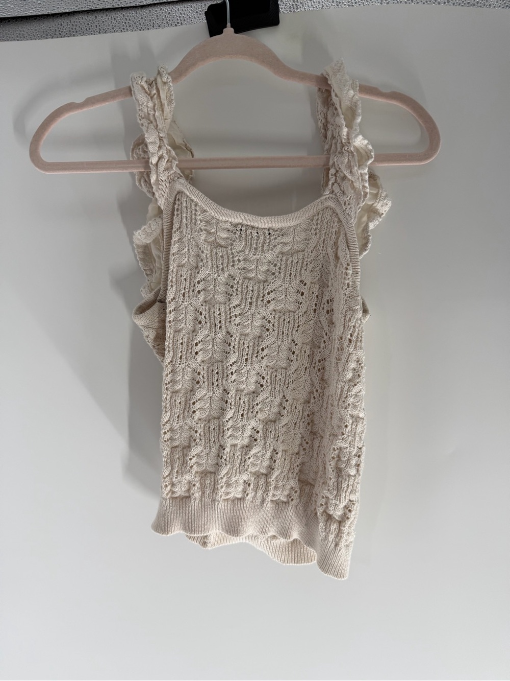 Dex Cream Crochet Ruffle-Trim Tank - Picture 5 of 5